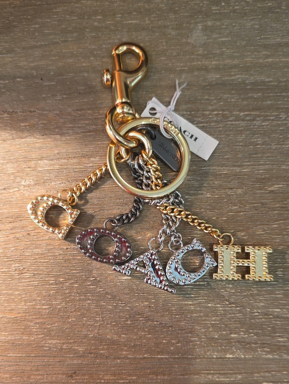 Coach Authentic Multicolor Cascading Letters Charm/keychain
